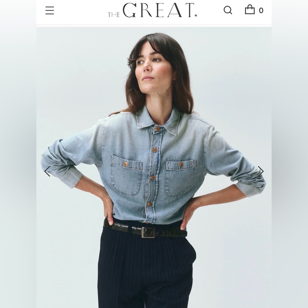 THE GREAT. The Harbor denim shirt 3 (Large) $295